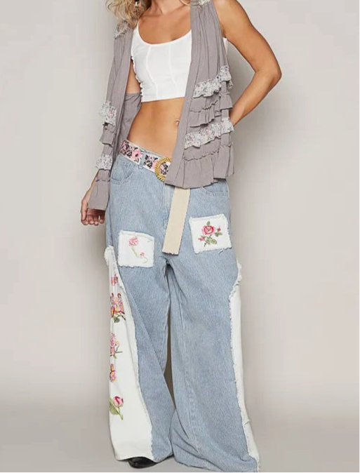 POL RUFFED OPEN FRONT SLEEVELESS CARDIGAN