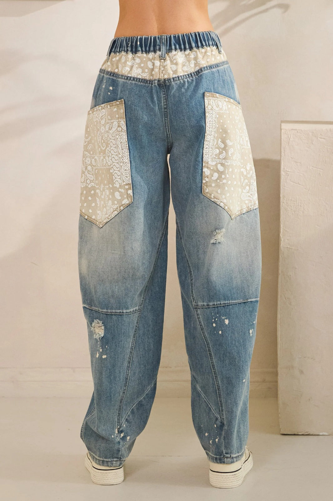 WASHED BIG PANTS EXTENDED POCKET PANTS