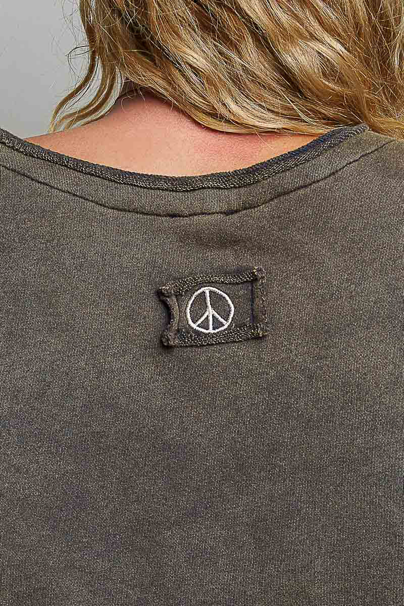 Peace & Lace Cropped Hoodie | Oversized Boho Layer