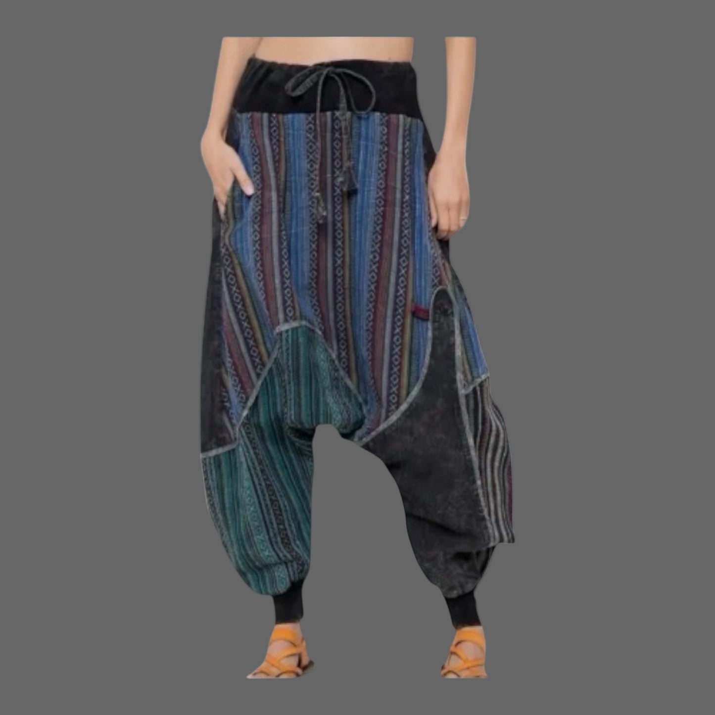 BOHEMIAN PATCHWORK UNISEX HAREM PANTS