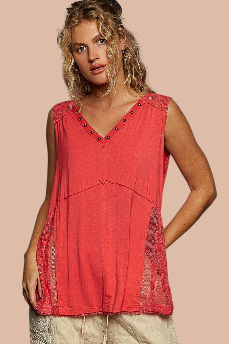 SUNSET DRIFT LACE TRIM TANK TOP