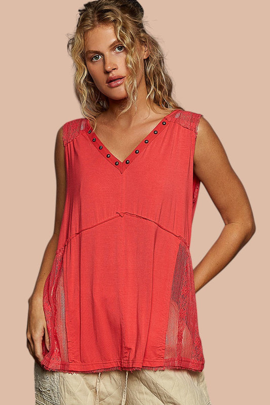 SUNSET DRIFT LACE TRIM TANK TOP